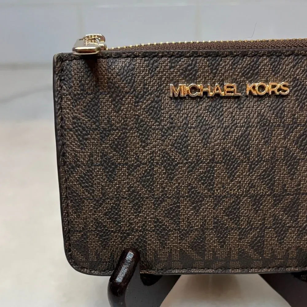 Michael Kors Wristlet Wallet Keychain Signature Logo MK Card Holder Key Chain
